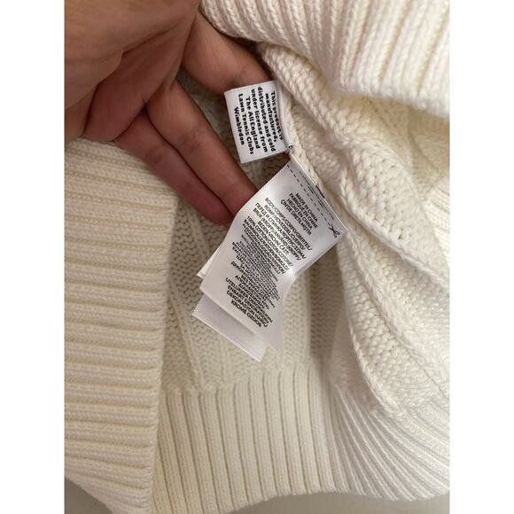 RALPH LAUREN POLO WIMBELDON APPLIQUÉD EMBROIDERED CABLE KNIT COTTON Sweater sz M - Picture 2 of 9